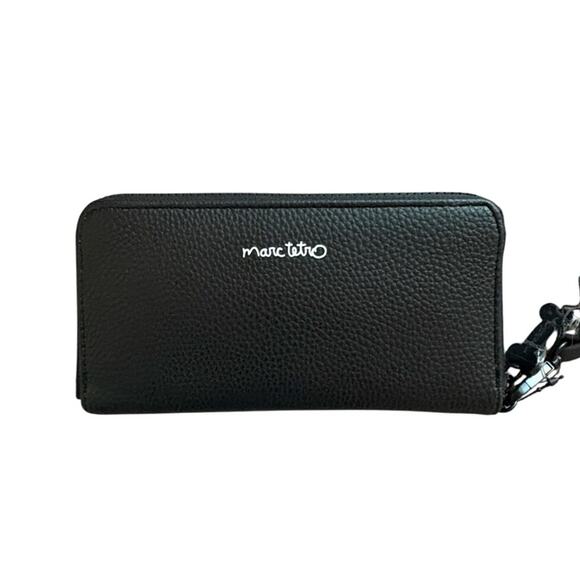 New Marc Tetro Dog Black Zip Clutch Wallet - Picture 3 of 5